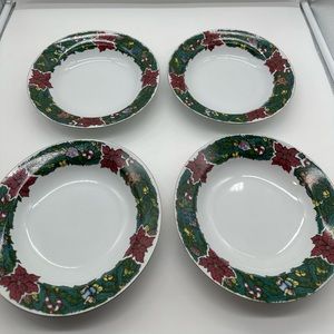 Set of 4 Mark Klaus From Our Home to Yours Bowl Bowls Christmas Holiday